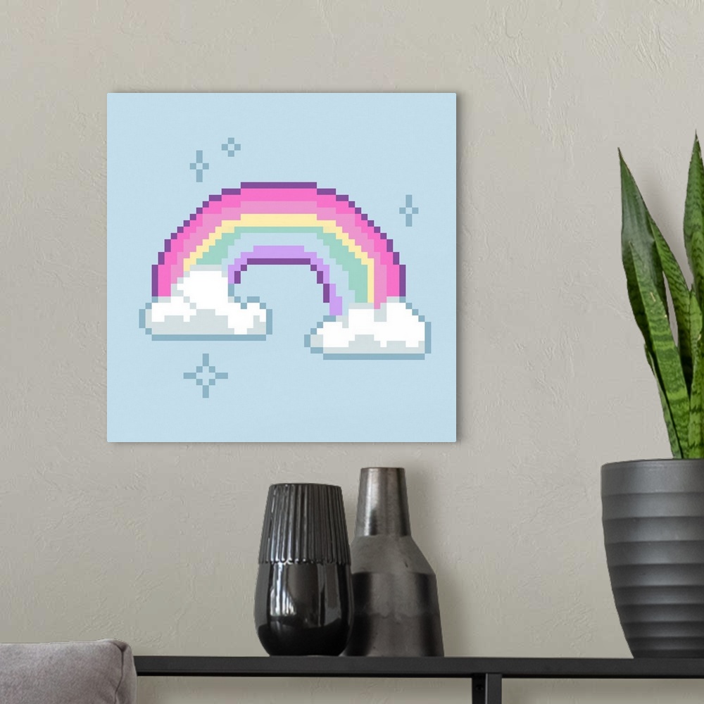 A modern room featuring Pixel Unicorn III