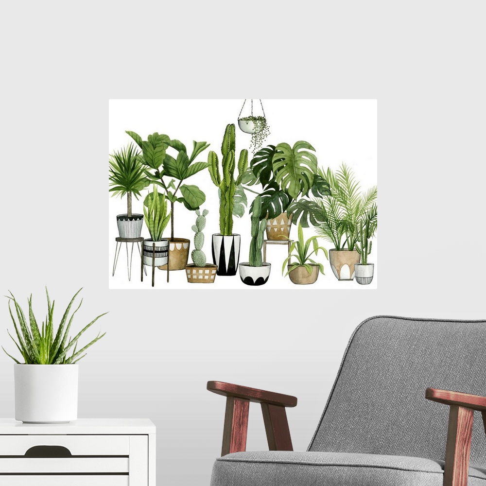 A modern room featuring Plant Haven Collection  A