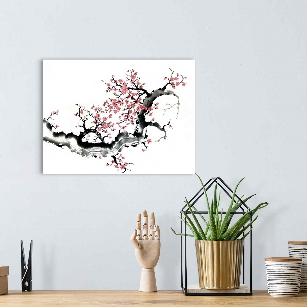 A bohemian room featuring Plum Blossom Branch III