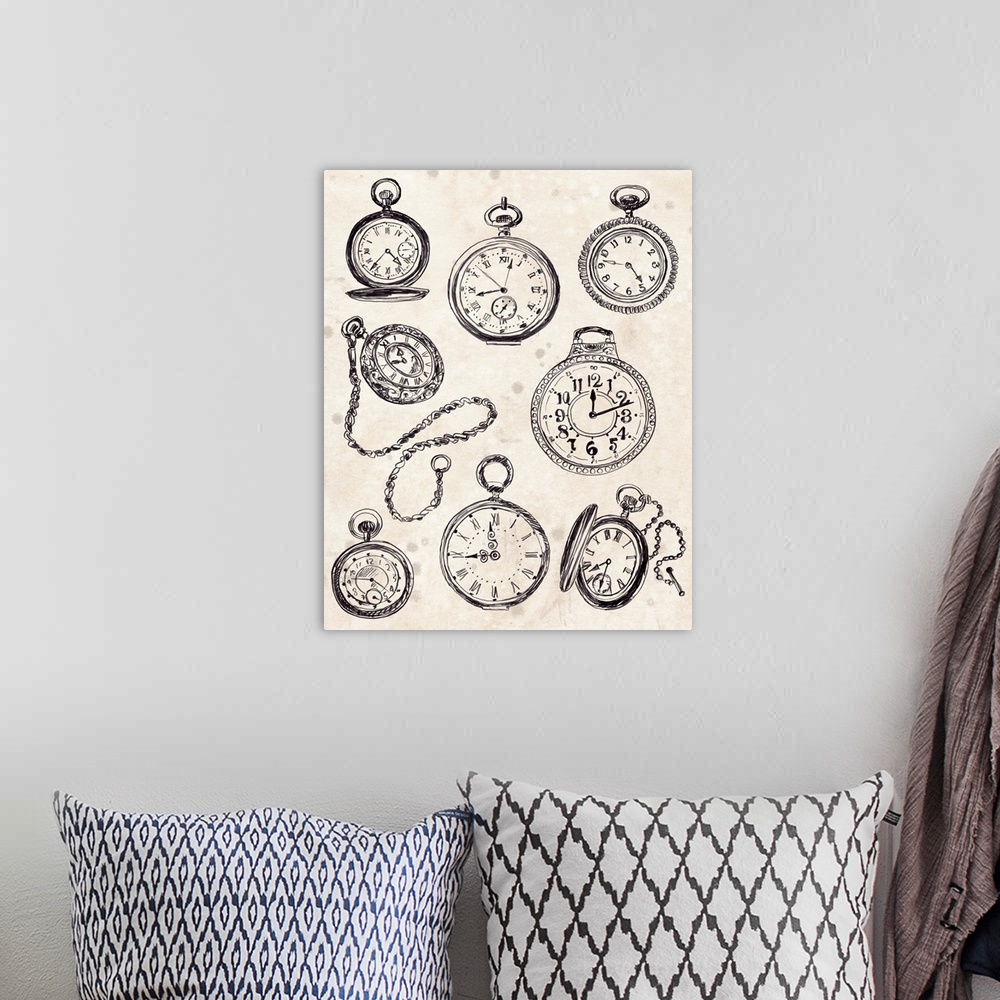 A bohemian room featuring Pocket Watch Sketches II
