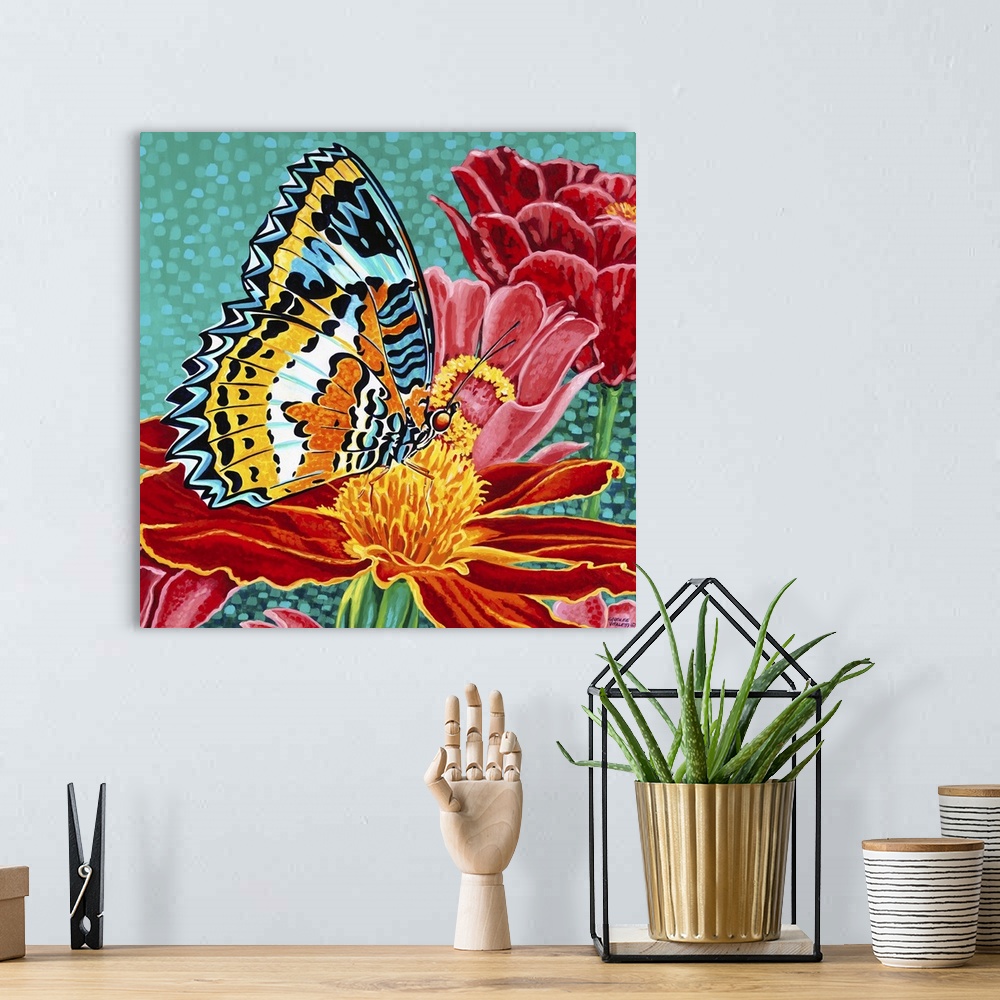 A bohemian room featuring Poised Butterfly I