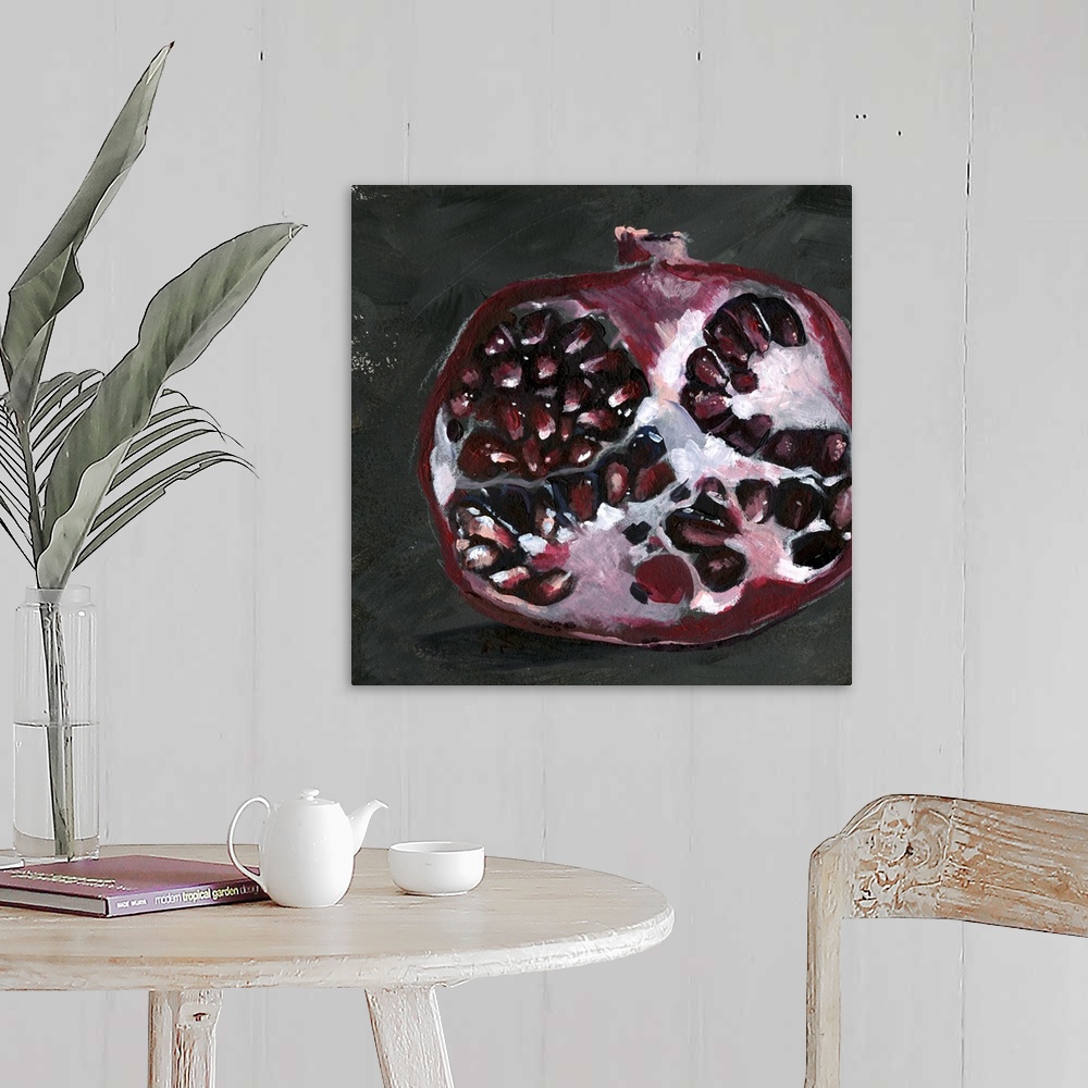 A farmhouse room featuring Pomegranate Study on Black I