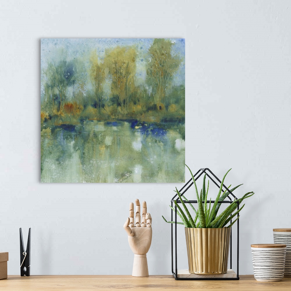 A bohemian room featuring Pond Reflection I