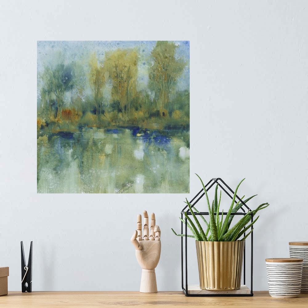 A bohemian room featuring Pond Reflection I