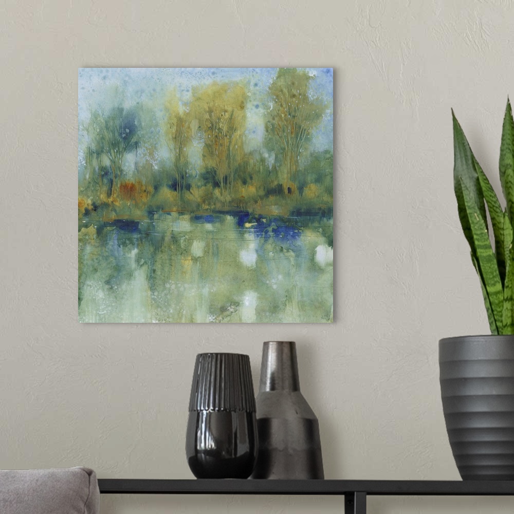 A modern room featuring Pond Reflection I