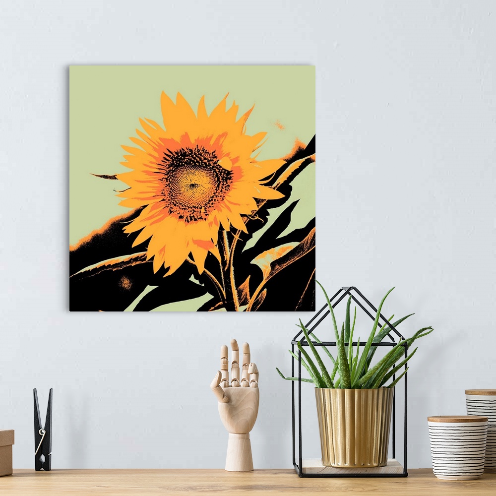 A bohemian room featuring Pop Art Sunflower II