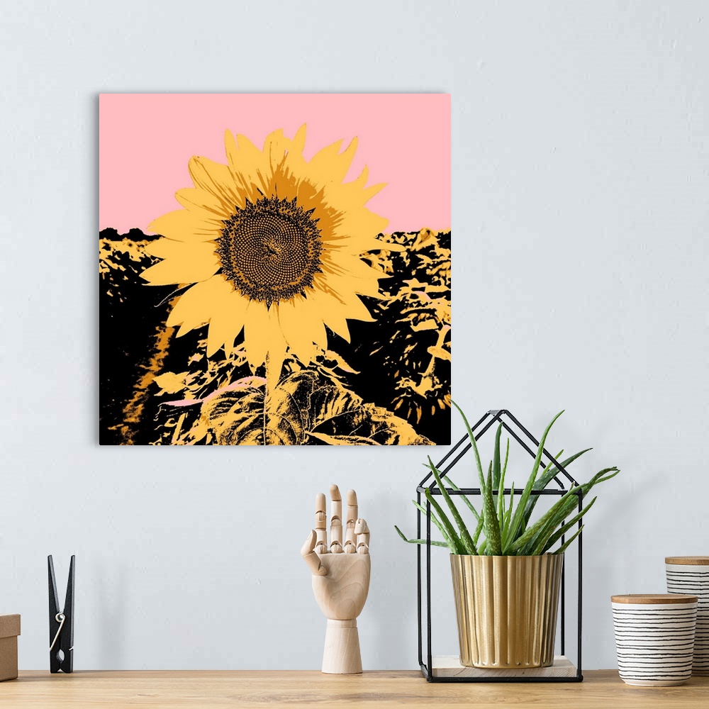 A bohemian room featuring Pop Art Sunflower III