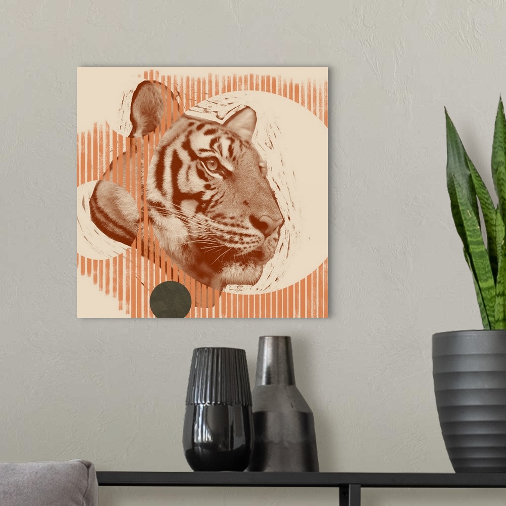 A modern room featuring Pop Art Tiger I