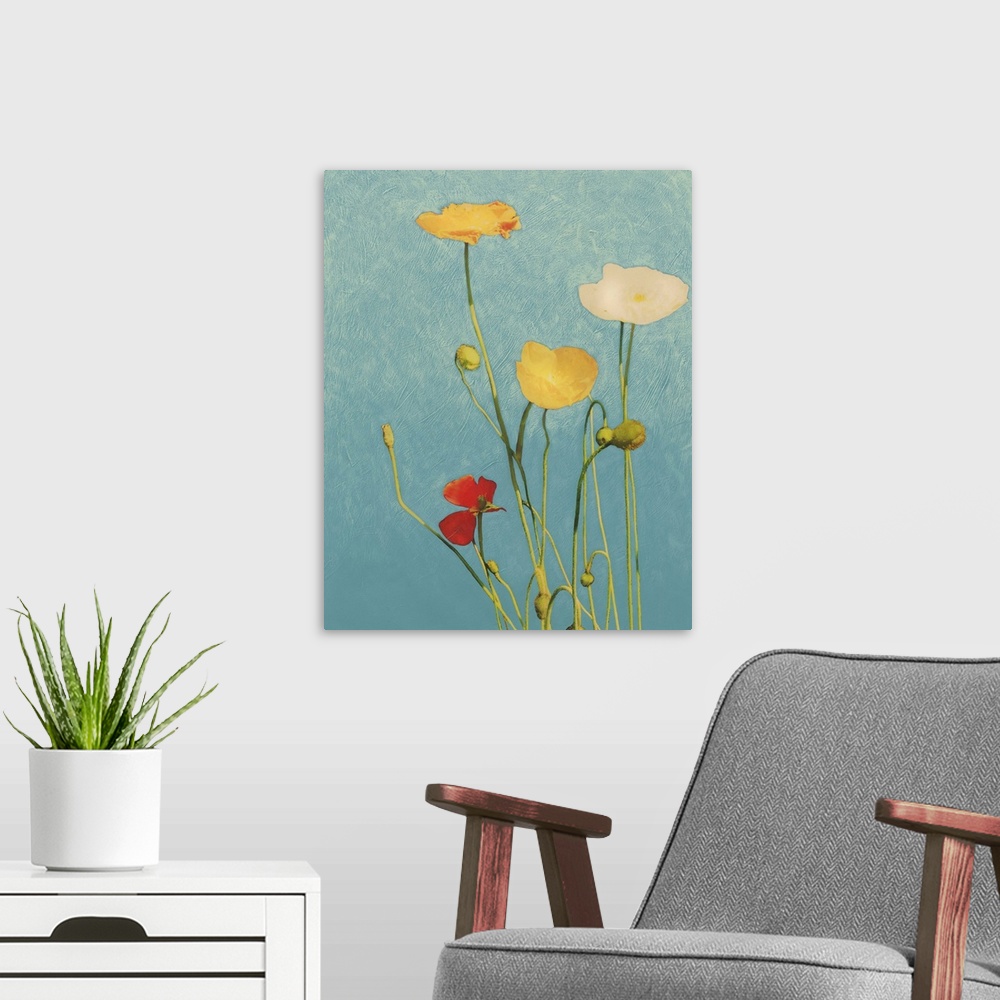A modern room featuring Poppies I