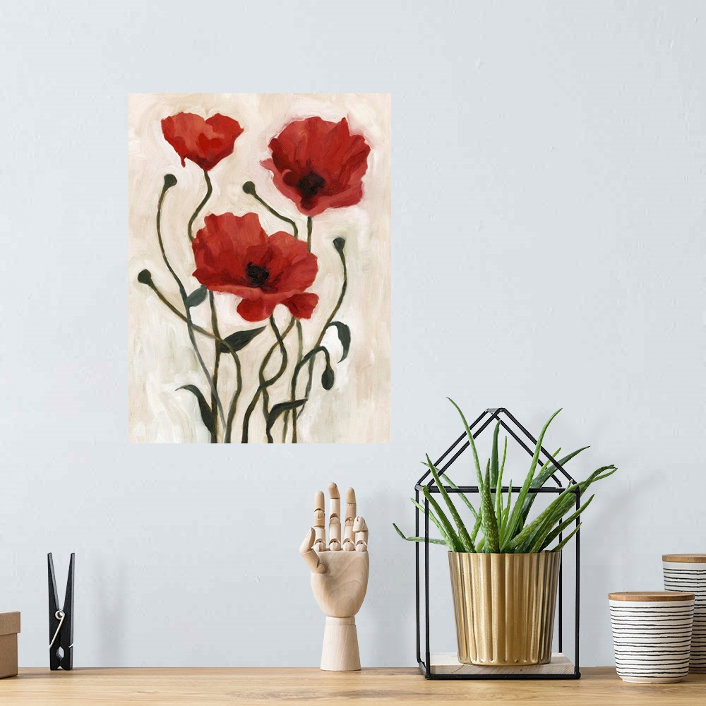 A bohemian room featuring Poppy Bouquet I