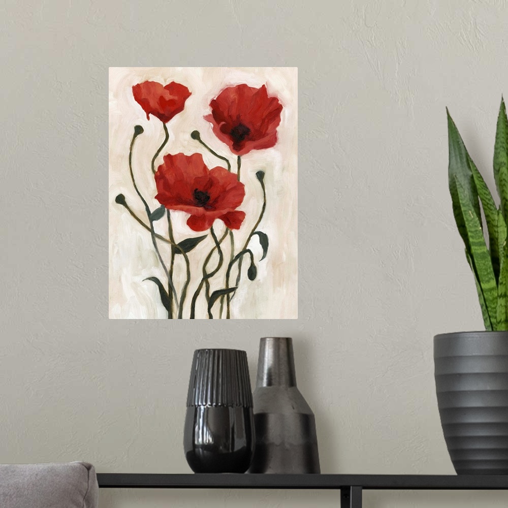 A modern room featuring Poppy Bouquet I