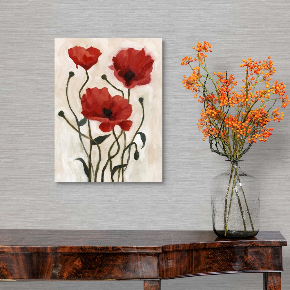 A traditional room featuring Poppy Bouquet I
