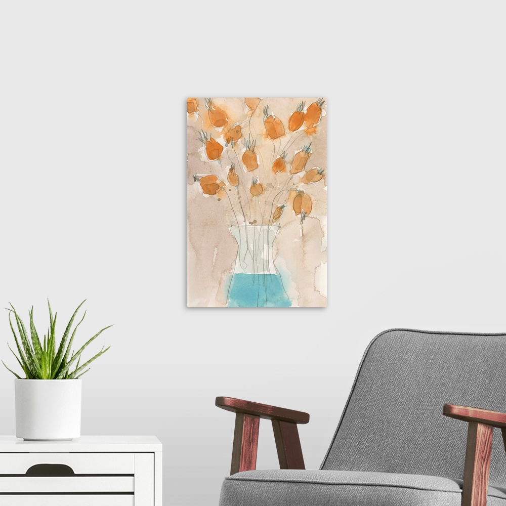 A modern room featuring Poppy Vase I