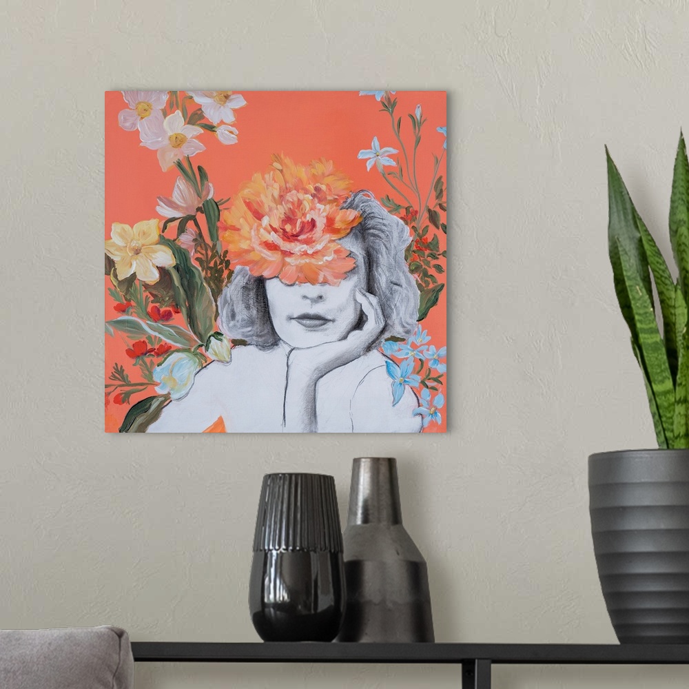 A modern room featuring Portraits In Bloom IV