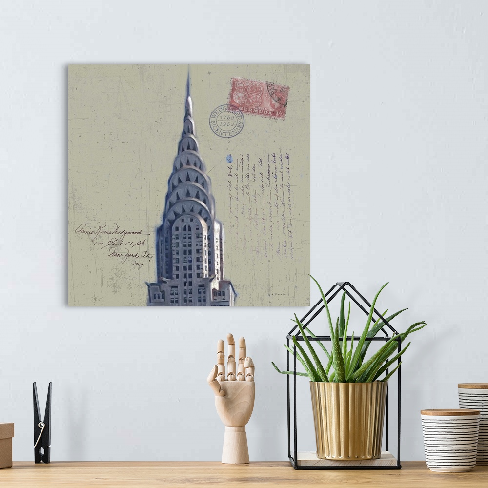 A bohemian room featuring Postage Skyscraper I