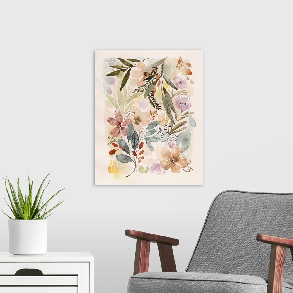 A modern room featuring Potpourri Watercolor II