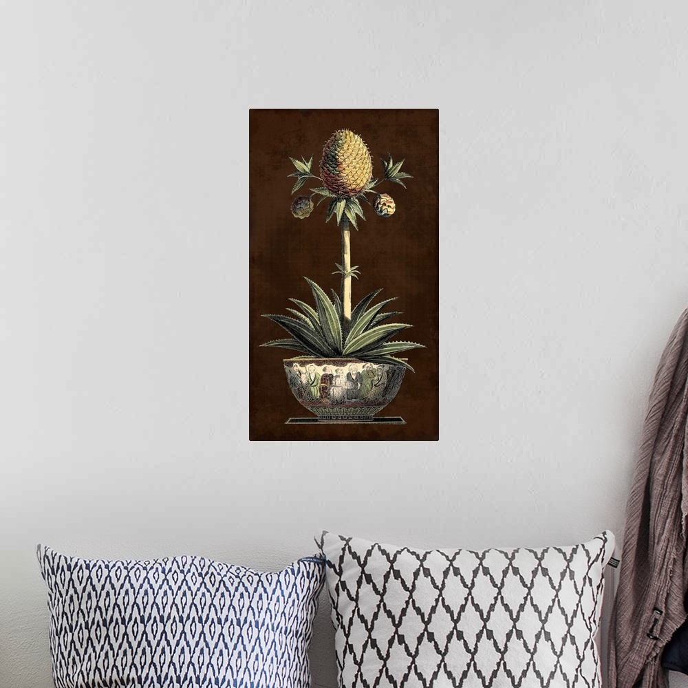 A bohemian room featuring Potted Pineapple I