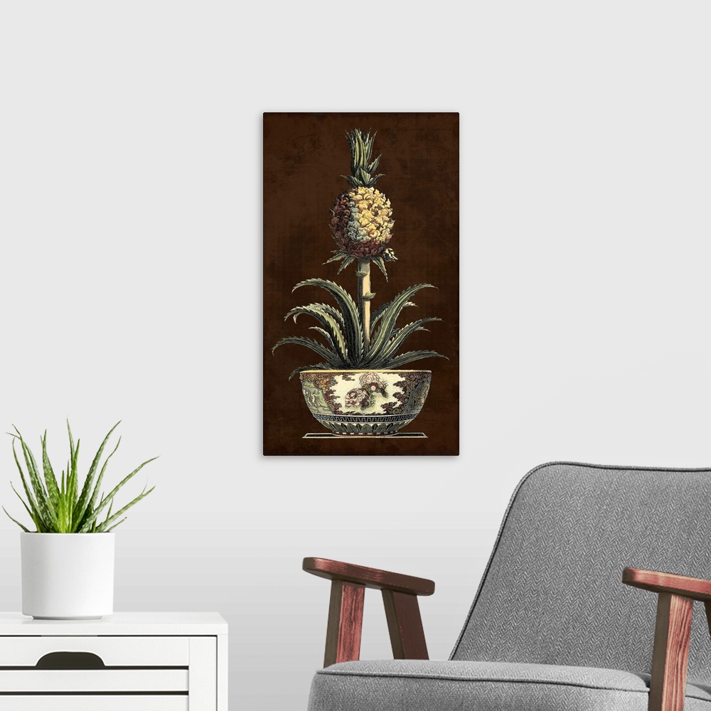A modern room featuring Potted Pineapple II