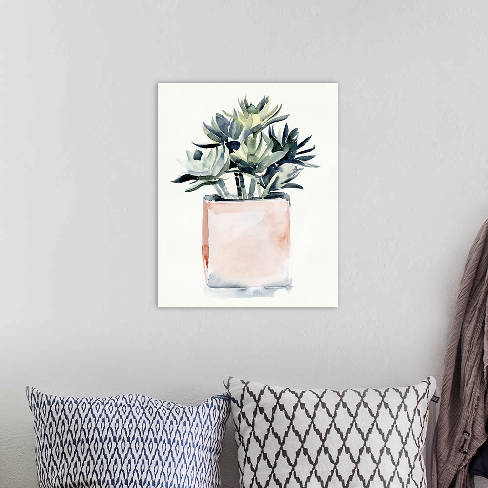 A bohemian room featuring Potted Succulent IV