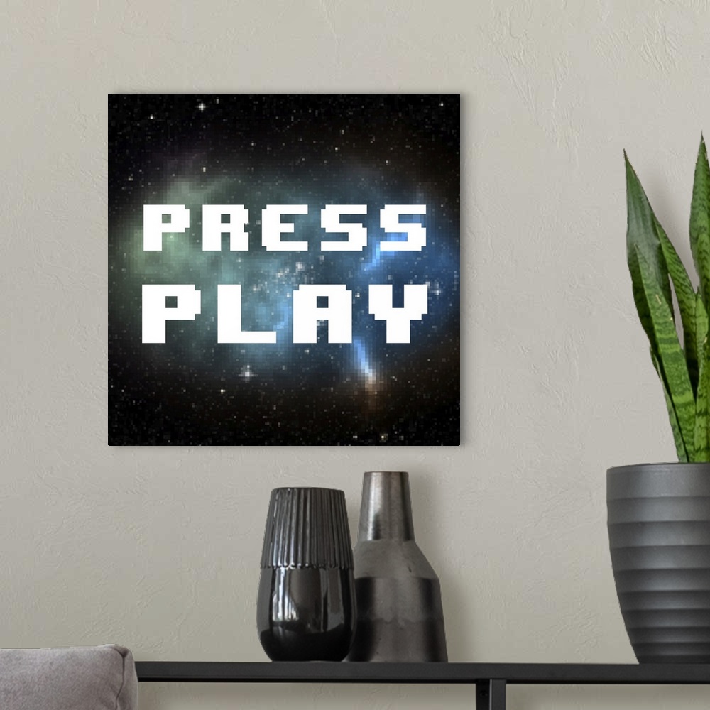A modern room featuring Press Play