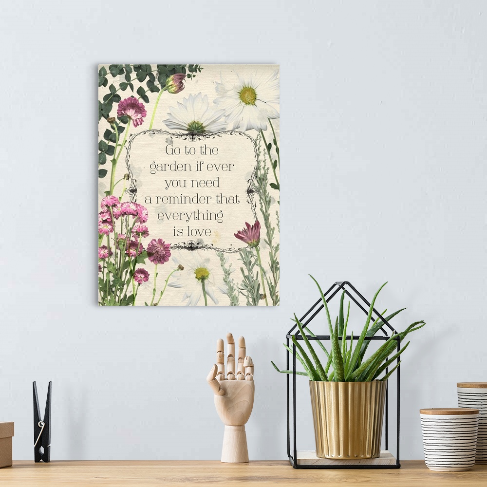 A bohemian room featuring Pressed Floral Quote II