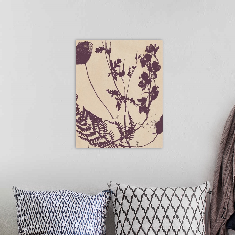 A bohemian room featuring Pressed Silhouette III