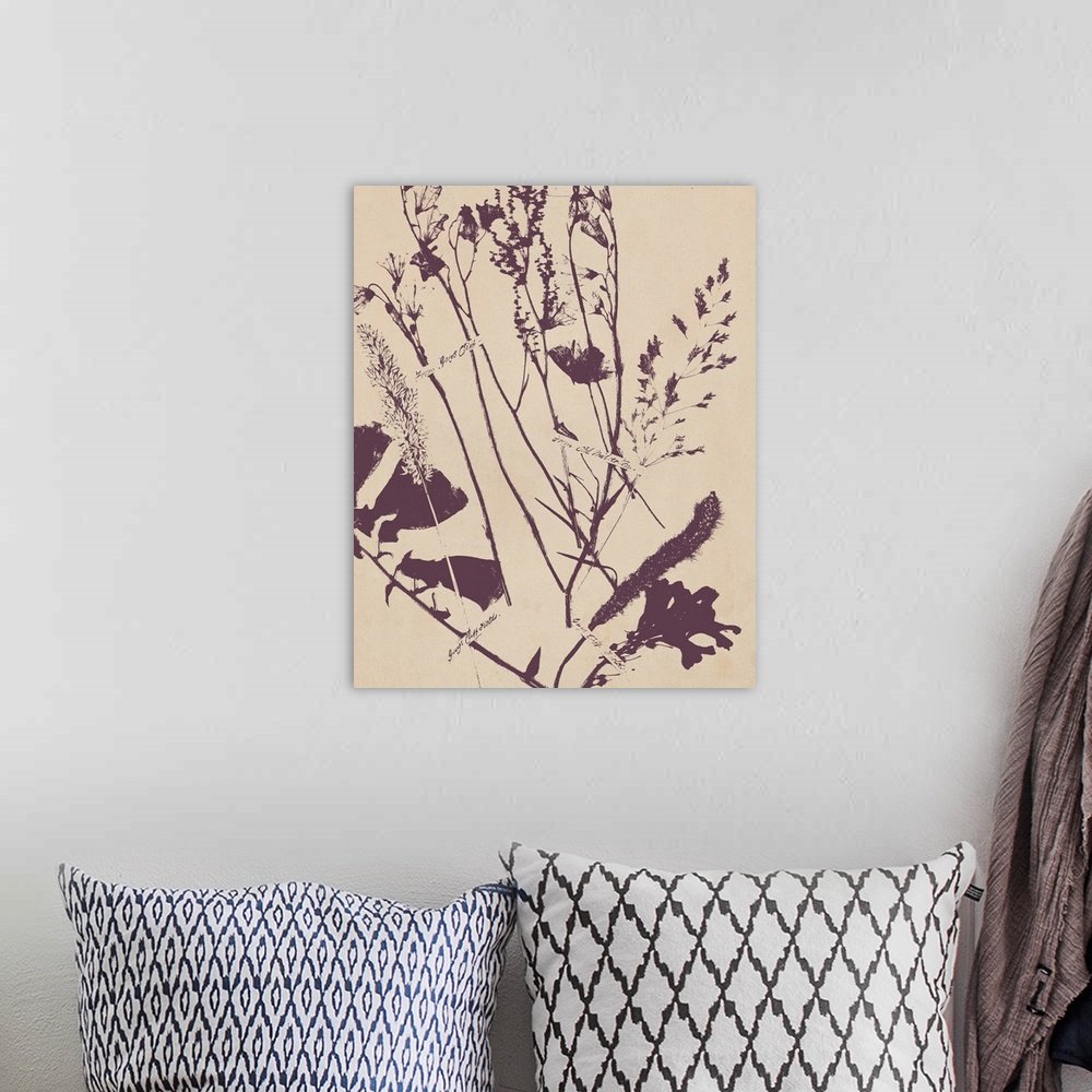 A bohemian room featuring Pressed Silhouette IV