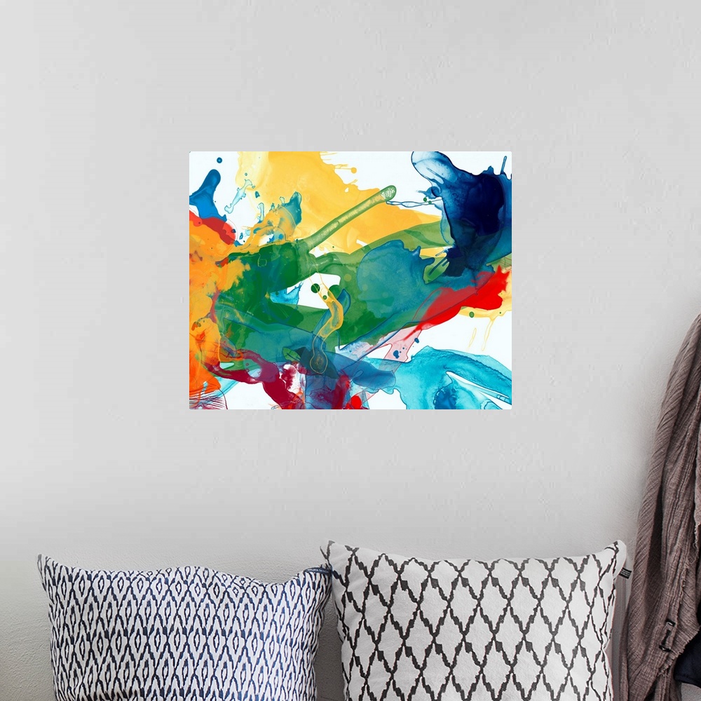 A bohemian room featuring Primary Abstract I