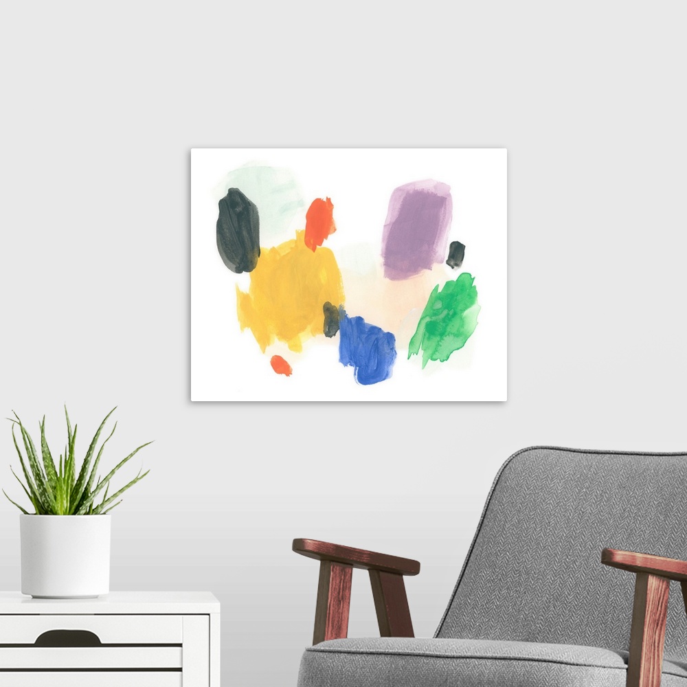 A modern room featuring Primary Inkblot I