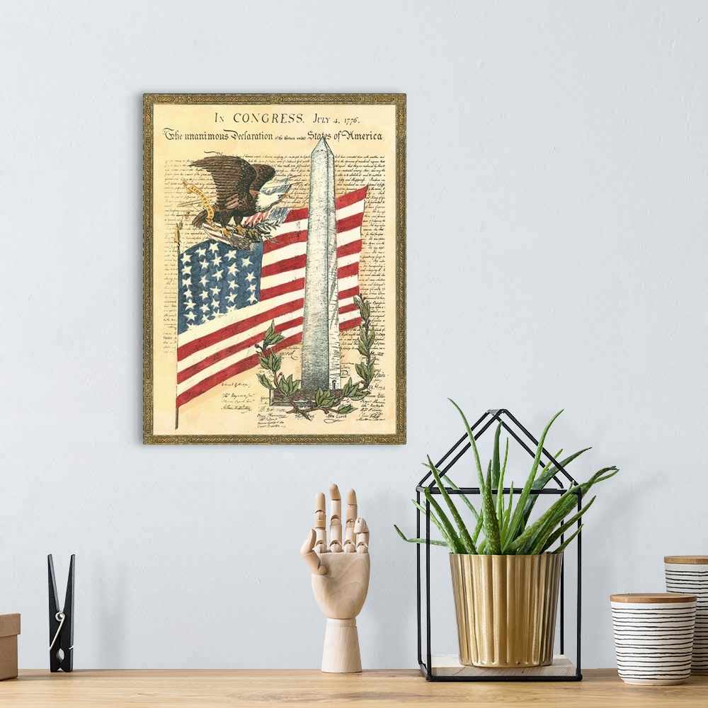 A bohemian room featuring Proud to be an American II