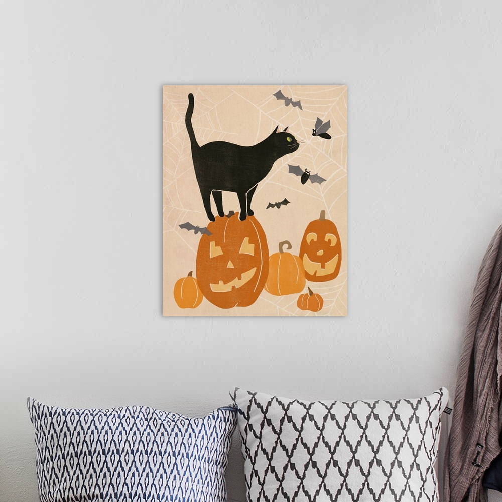 A bohemian room featuring Pumpkin Patch Cats I