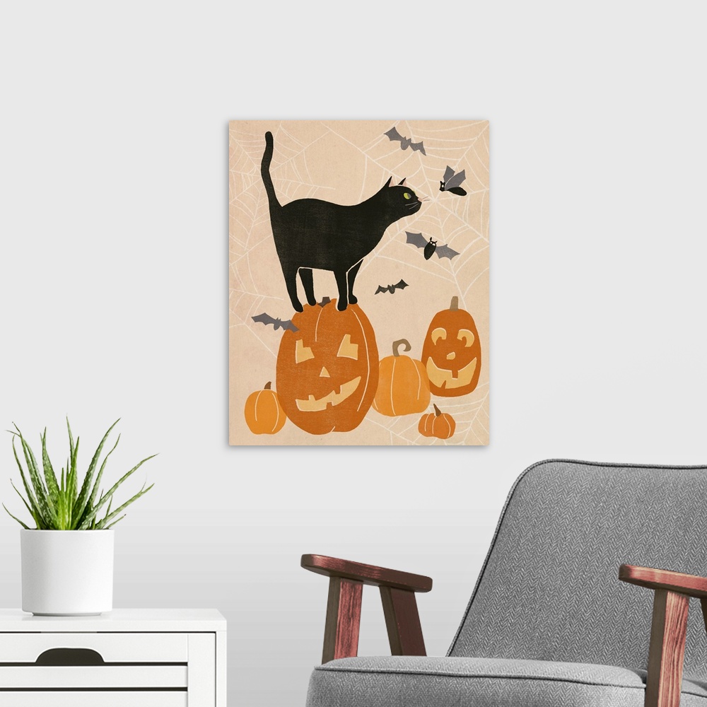 A modern room featuring Pumpkin Patch Cats I