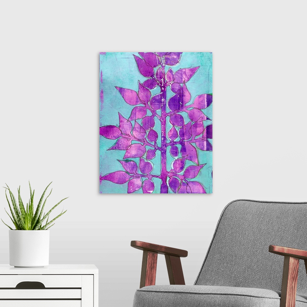 A modern room featuring Purple Planta I