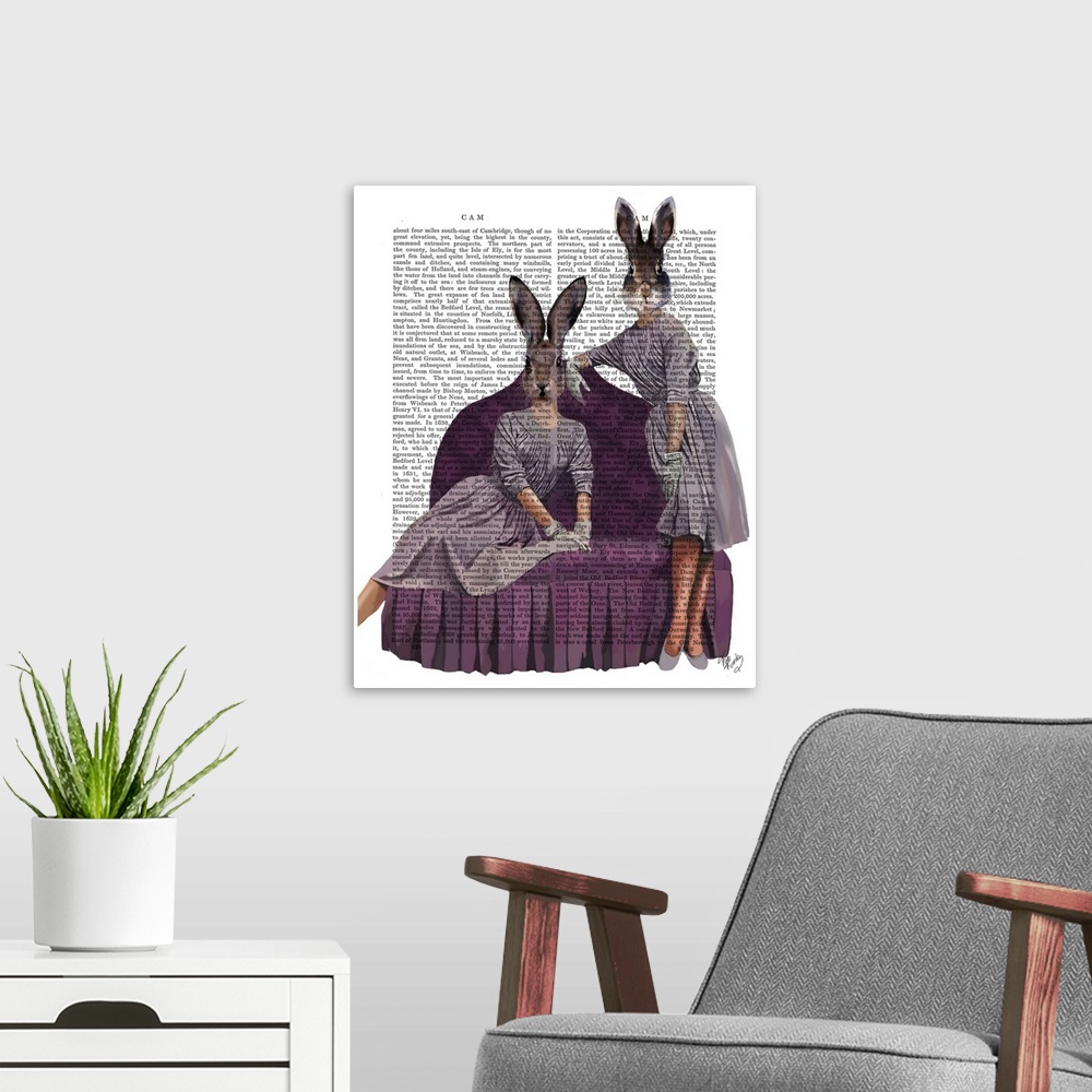A modern room featuring Rabbits in Purple