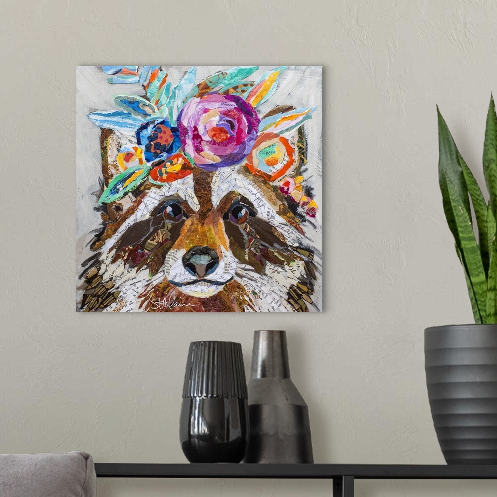 A modern room featuring Raccoon Floral