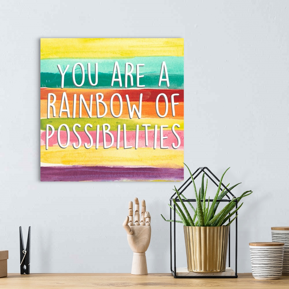 A bohemian room featuring Rainbow Of Possibilities II