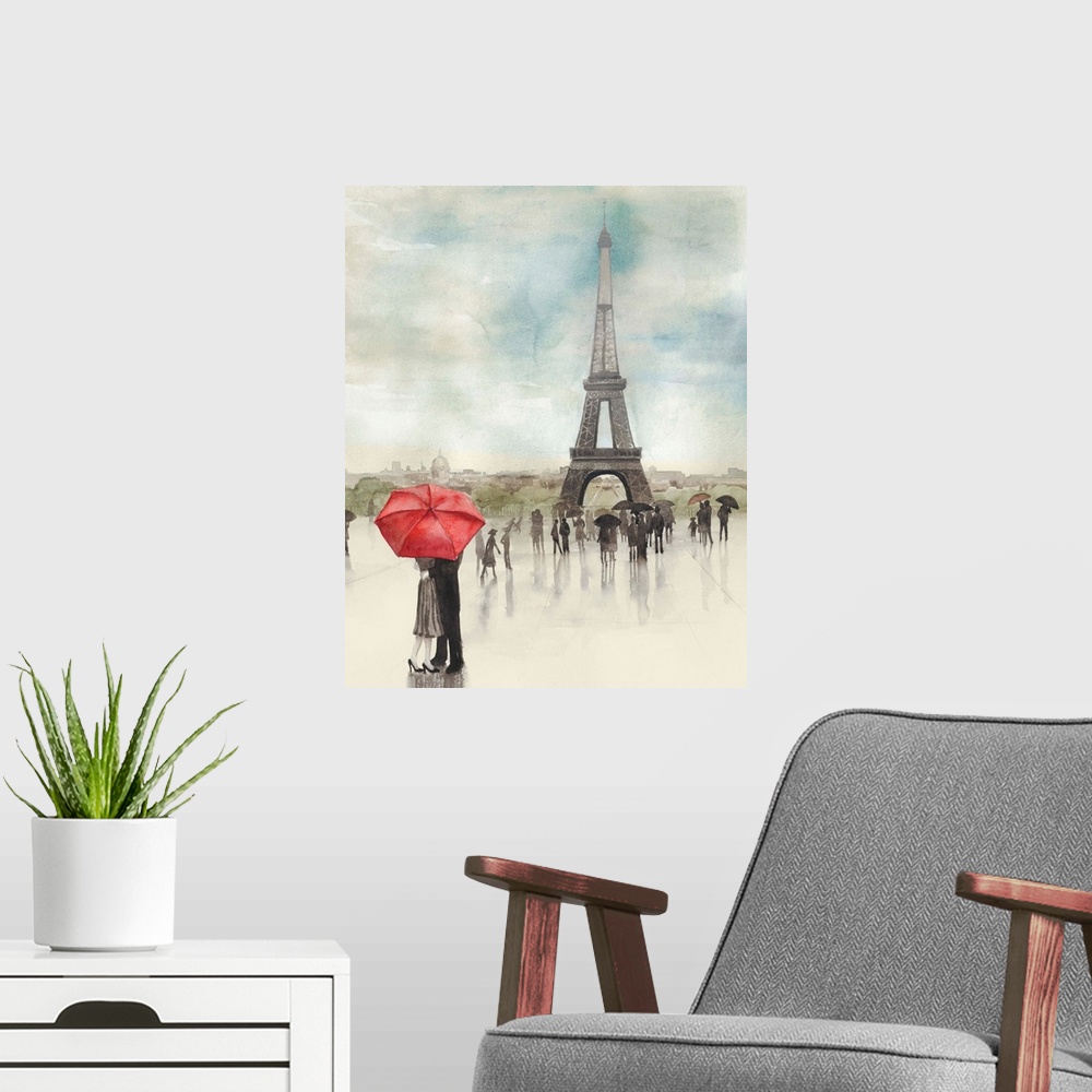 A modern room featuring Rainy Day Lovers I