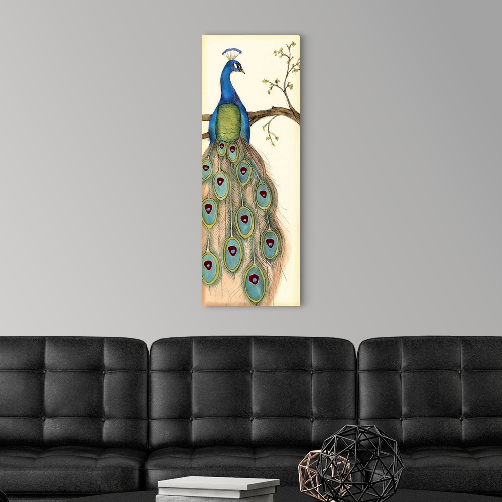 A modern room featuring Rebecca's Peacock I