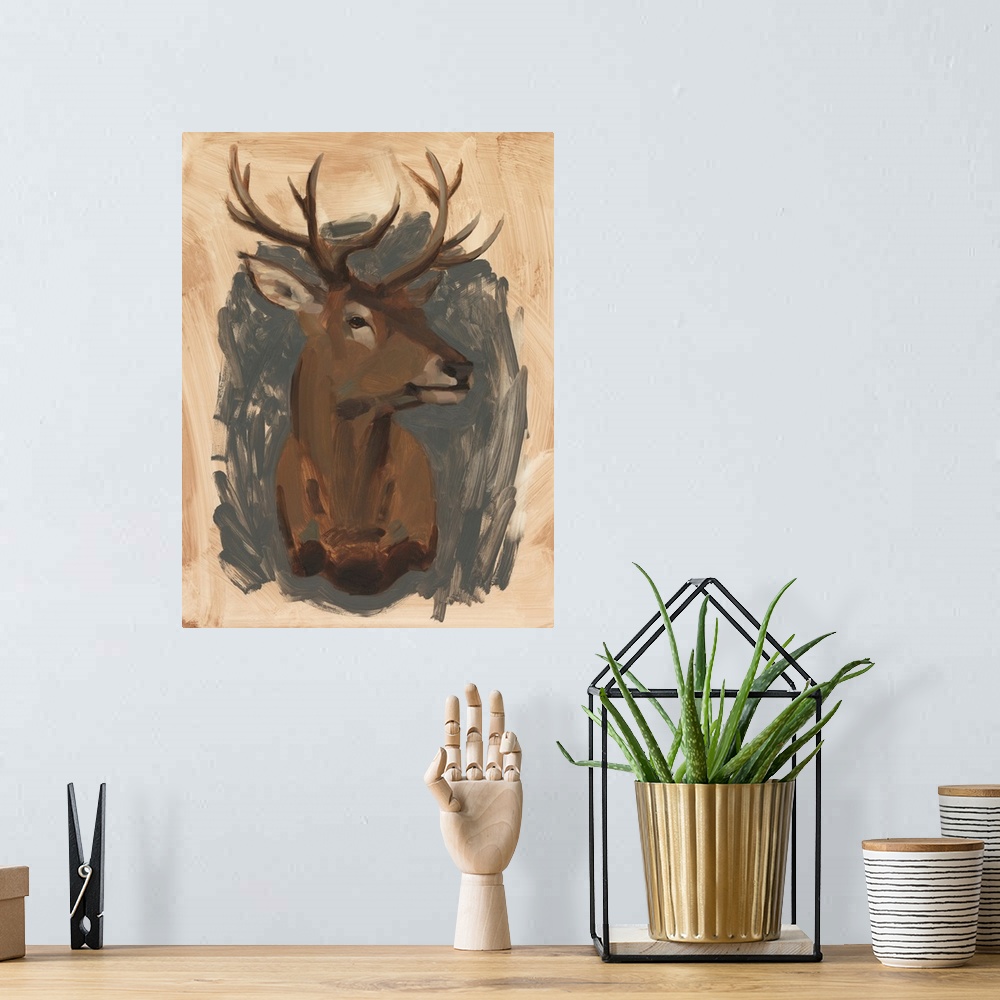 A bohemian room featuring Red Deer Stag I