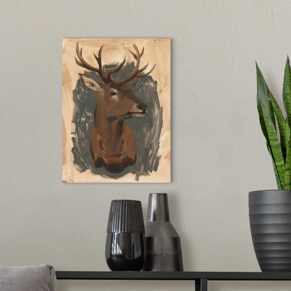 A modern room featuring Red Deer Stag I