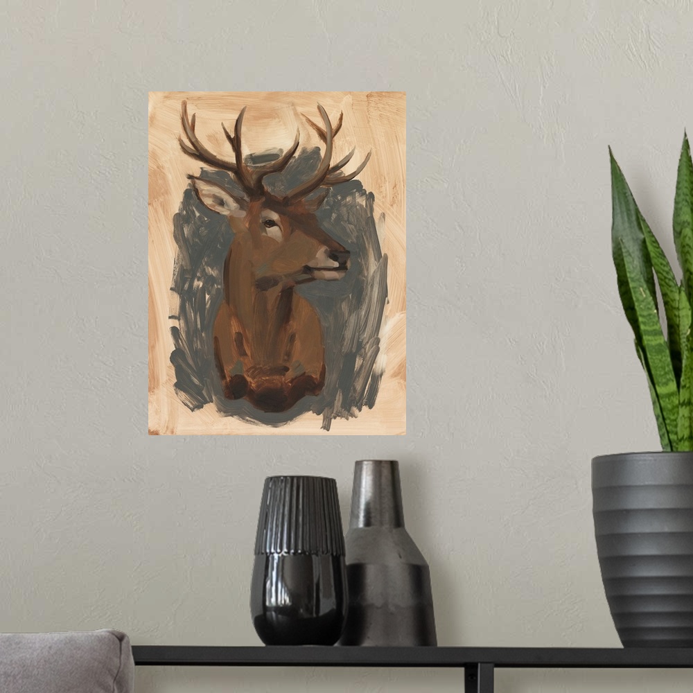 A modern room featuring Red Deer Stag I