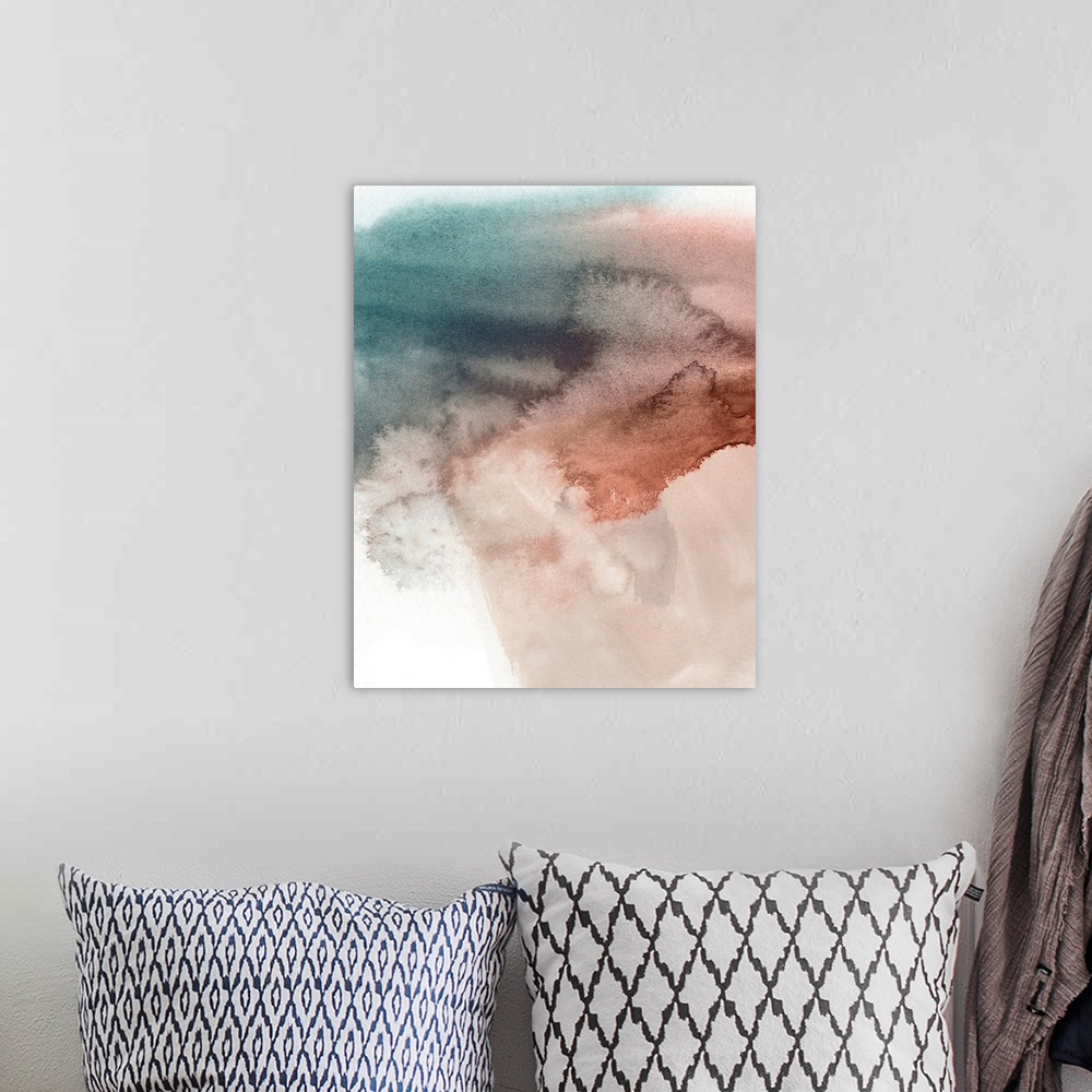 A bohemian room featuring Red Ochre Abstract III