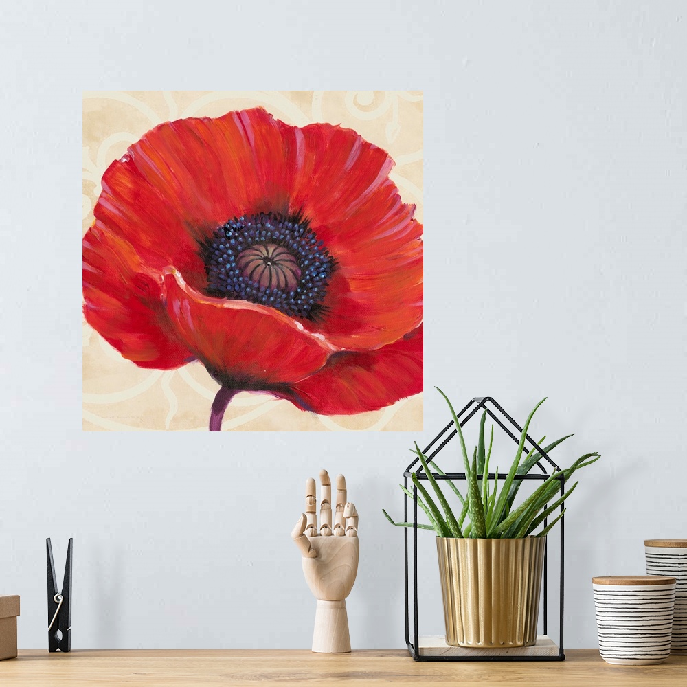 A bohemian room featuring Red Poppy I