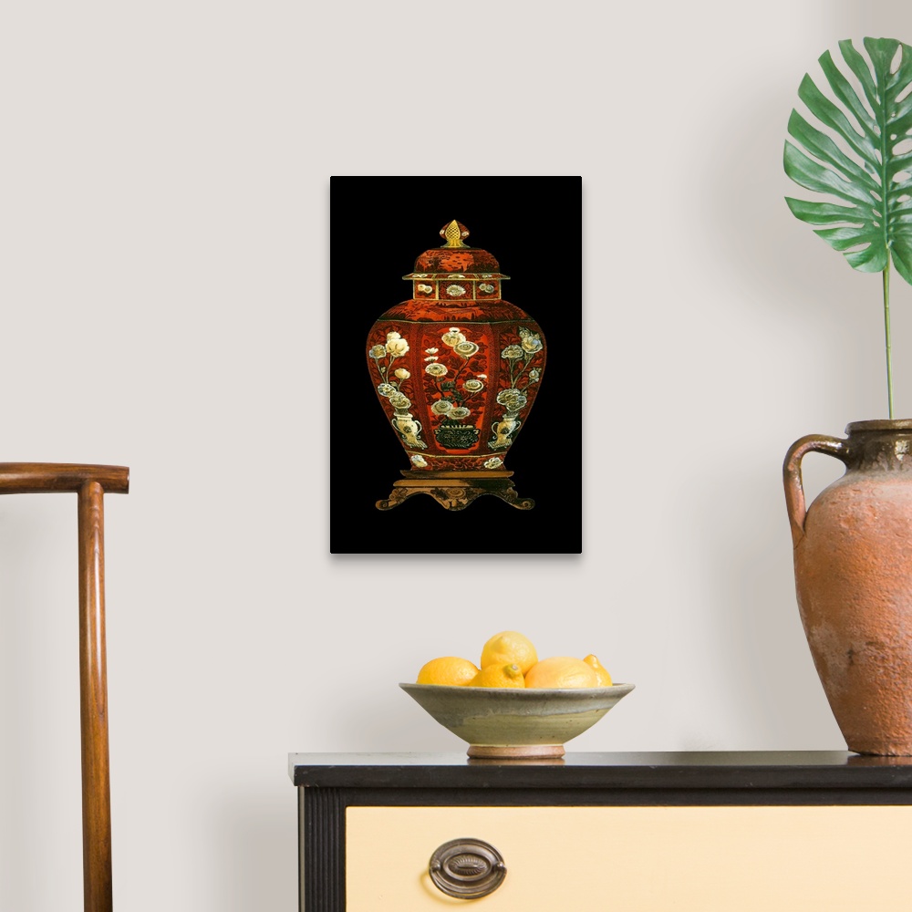 A traditional room featuring Red Porcelain Vase I