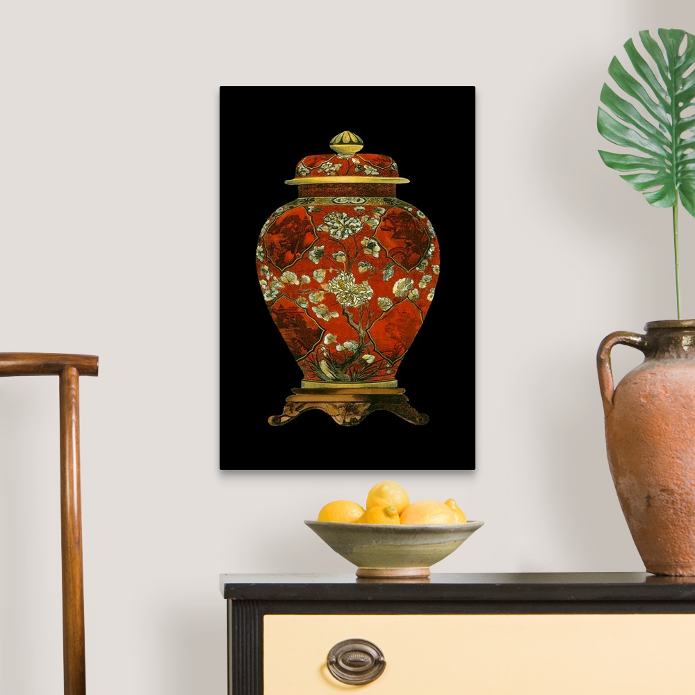 A traditional room featuring Red Porcelain Vase II