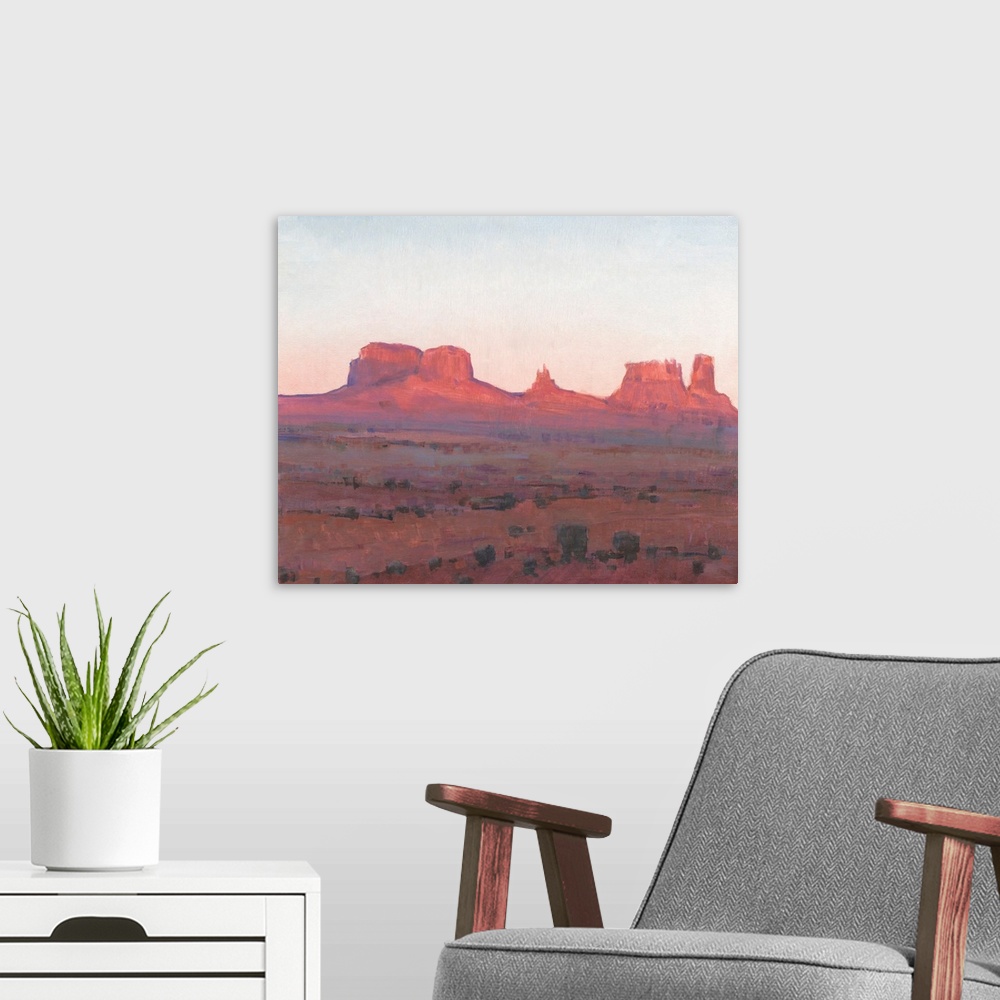A modern room featuring Red Rocks At Dusk II