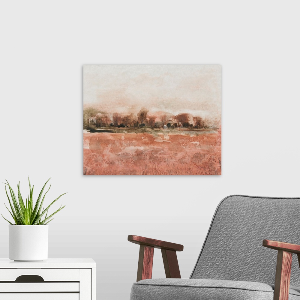 A modern room featuring Red Soil II
