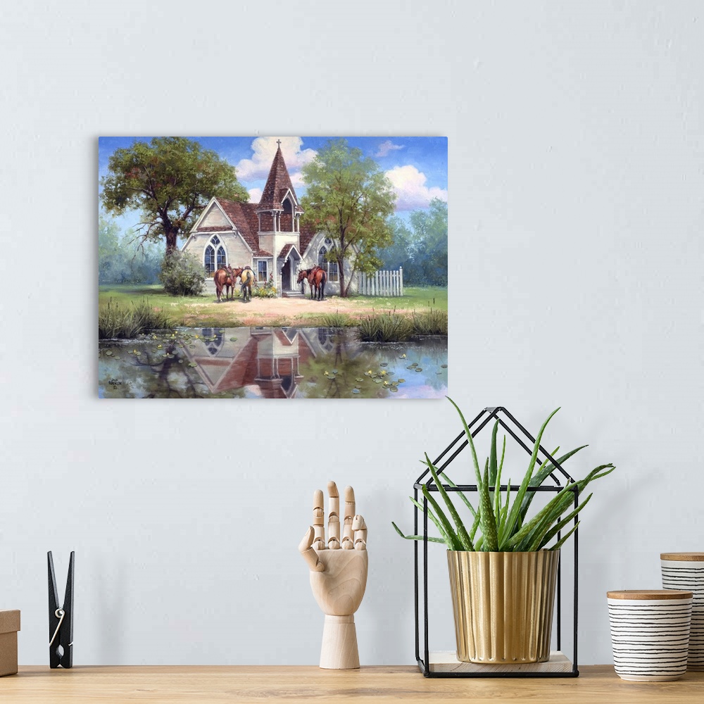 A bohemian room featuring Reflections Of A Country Church