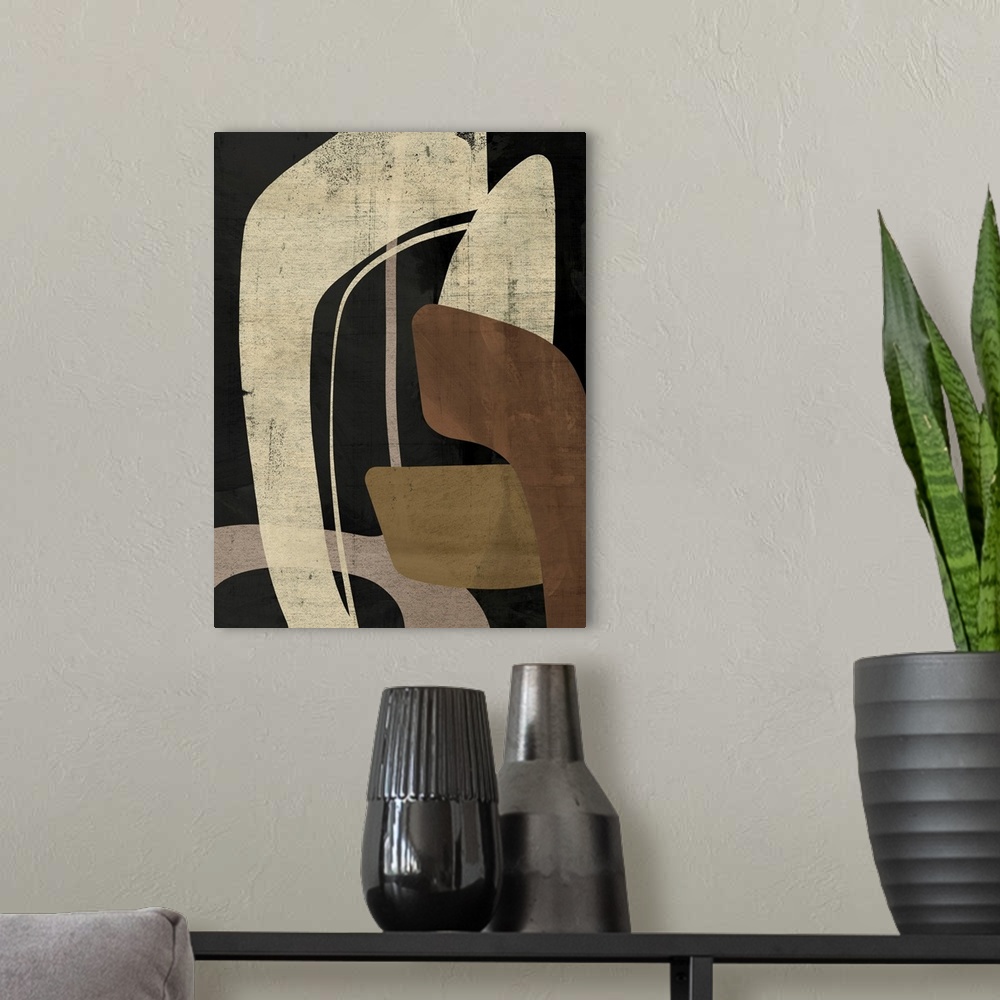 A modern room featuring Retro Form Collage I