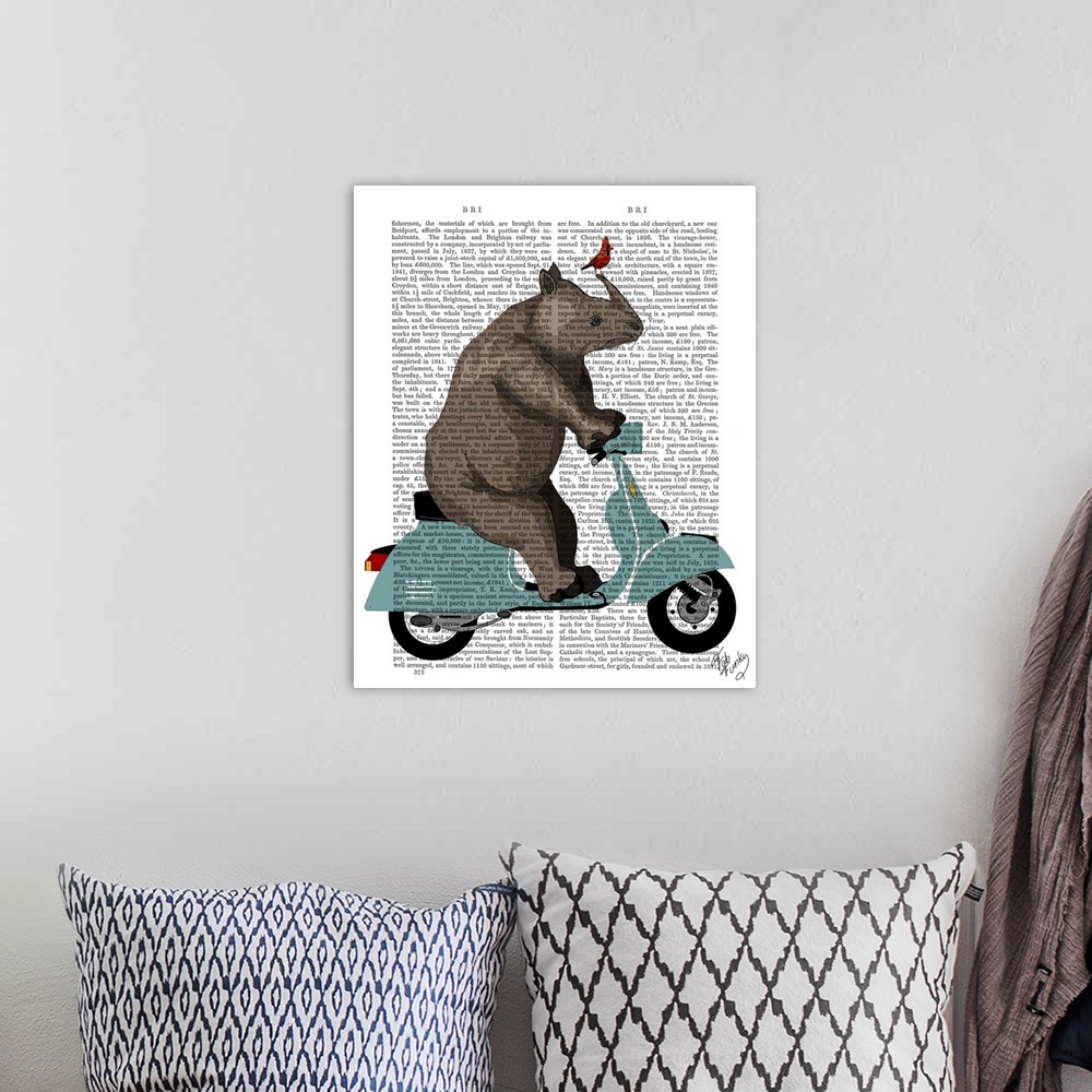 A bohemian room featuring Rhino on Moped